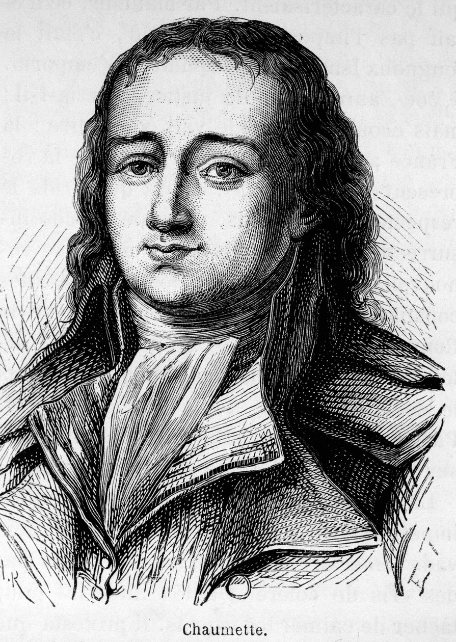 Retrato de Pierre Gaspard Chaumette (1763-1794), político francês, membro do Clube Cordeliers e promotor público - sindicato da Comuna Seguradora de Paris... Ele foi preso e guilhotinado com extremistas anfitriões. de Unknown artist