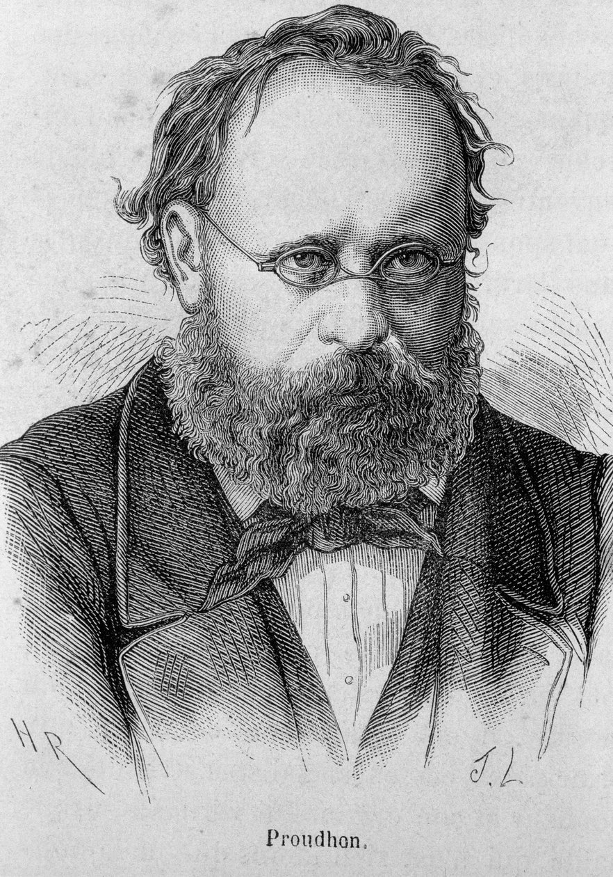 Retrato de Pierre Joseph Proudhon (1809 - 1865) Socialista francês - em “” L&39;Histoire de France ”” de Henri Martin de Unknown artist