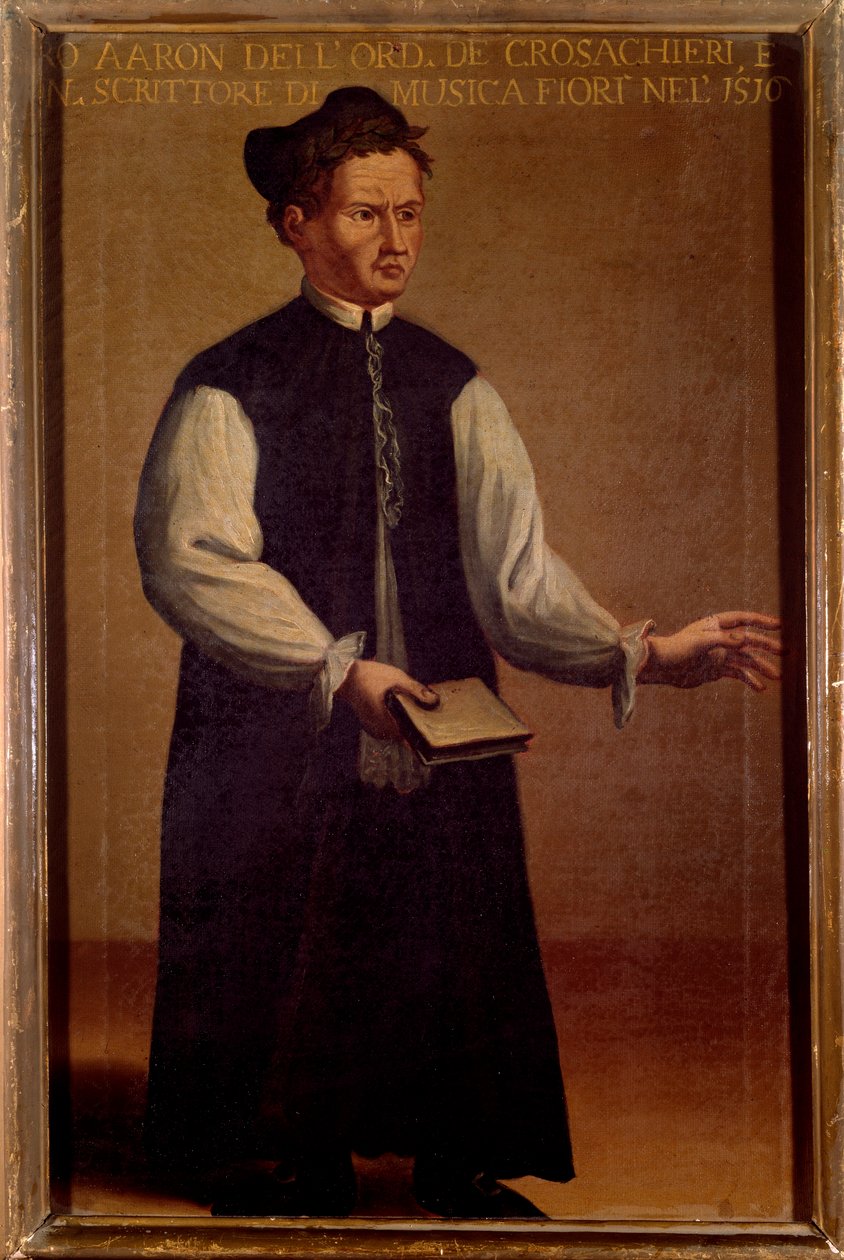 Retrato de Pietro Aaron (Aron) (1489-1545), teórico da música italiana Pintura anónima. Século XVI. Bolonha, Museo Cívico Bibliografico de Unknown artist
