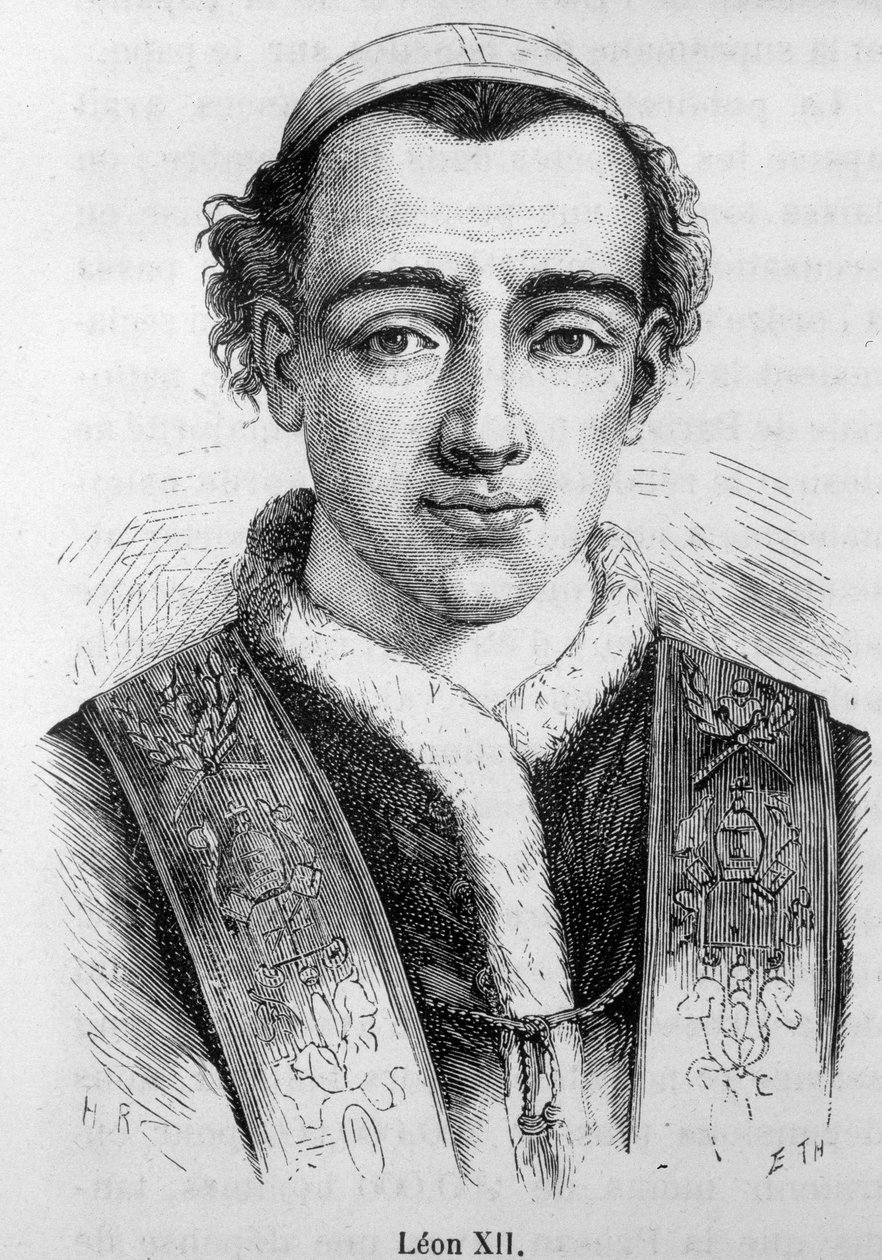 Retrato do Papa Leão (Leone) XII (Annibale della Genga Sermattei) (Papa de 1823 a 1829). de Unknown artist