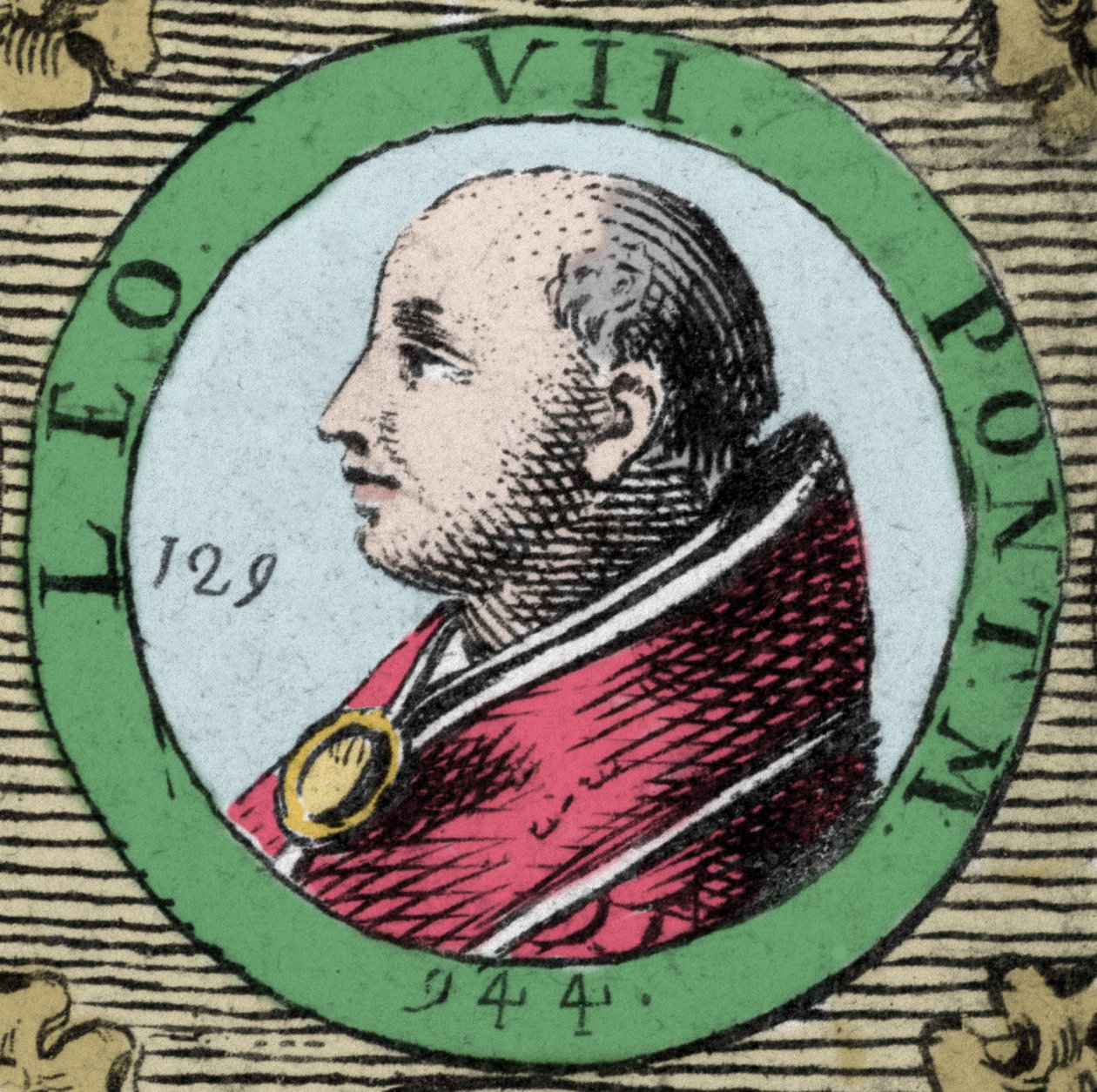 Retrato do Papa Leão VII (Leone) papa de 936 a 939. de Unknown artist
