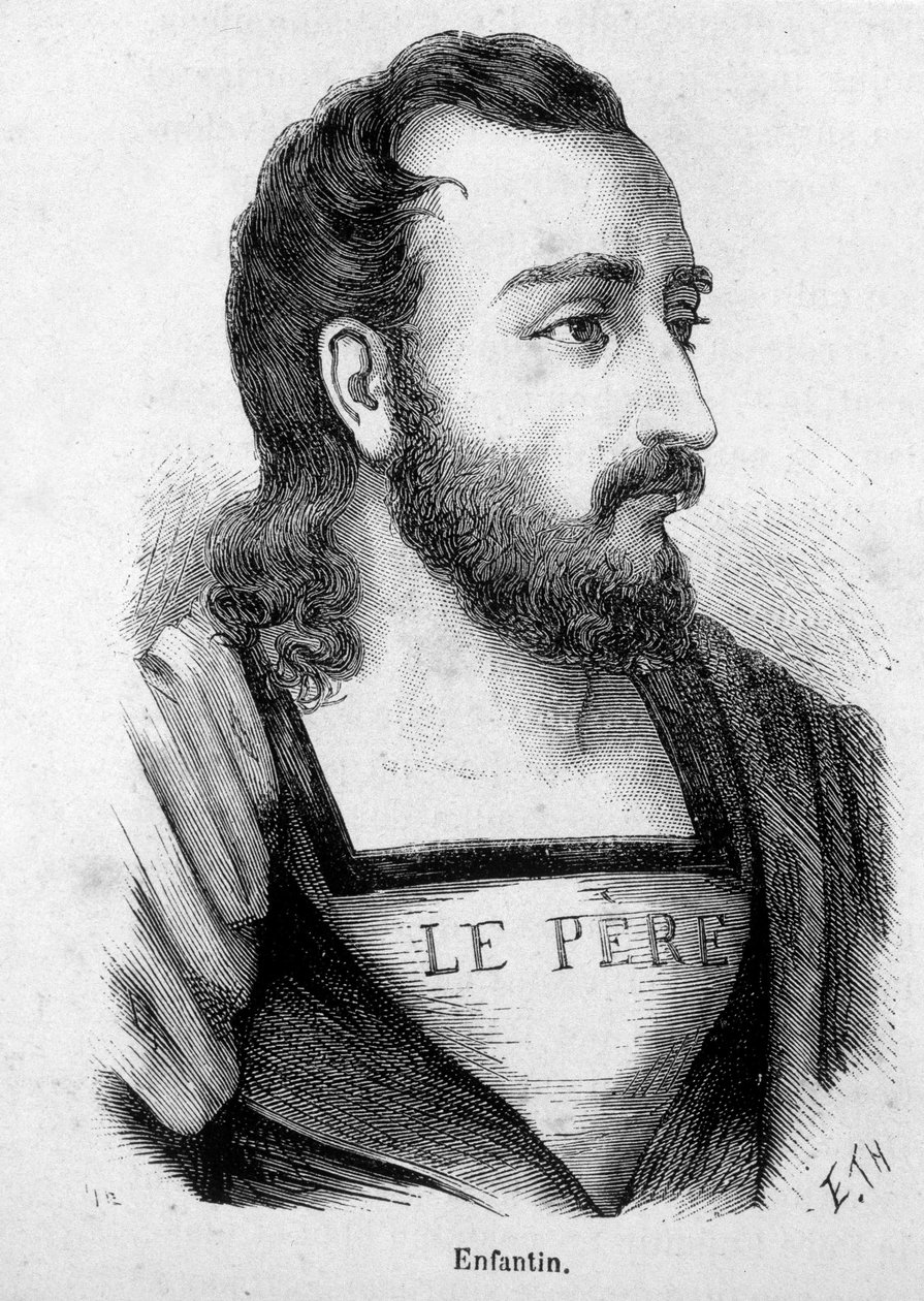 Retrato de Prosper Barthelemy Enfantin (1796-1864), engenheiro francês e socialista, propagador do S. Simão (Saint Simonism). de Unknown artist