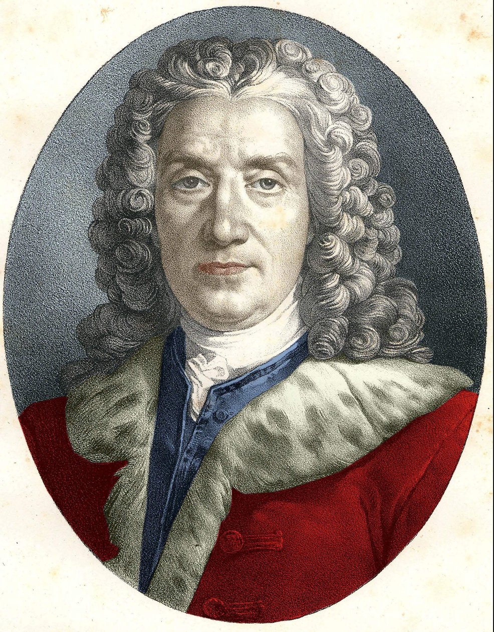 Retrato de Prosper Jolyot, Sieur De Crais-Billon, dit Crébillon (pai) (1674 - 1762) dramaturgo francês de Unknown artist