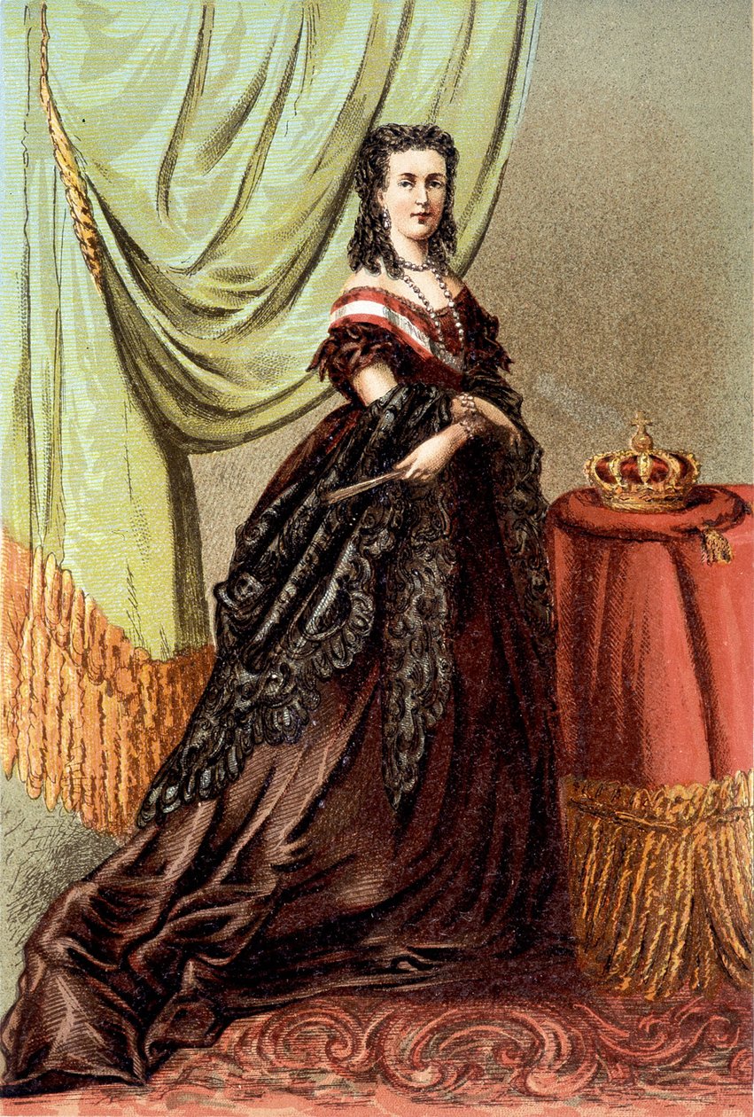 Retrato da Rainha Mary Henriette da Áustria, esposa de Leopold II, Rei dos Belgas. de Unknown artist