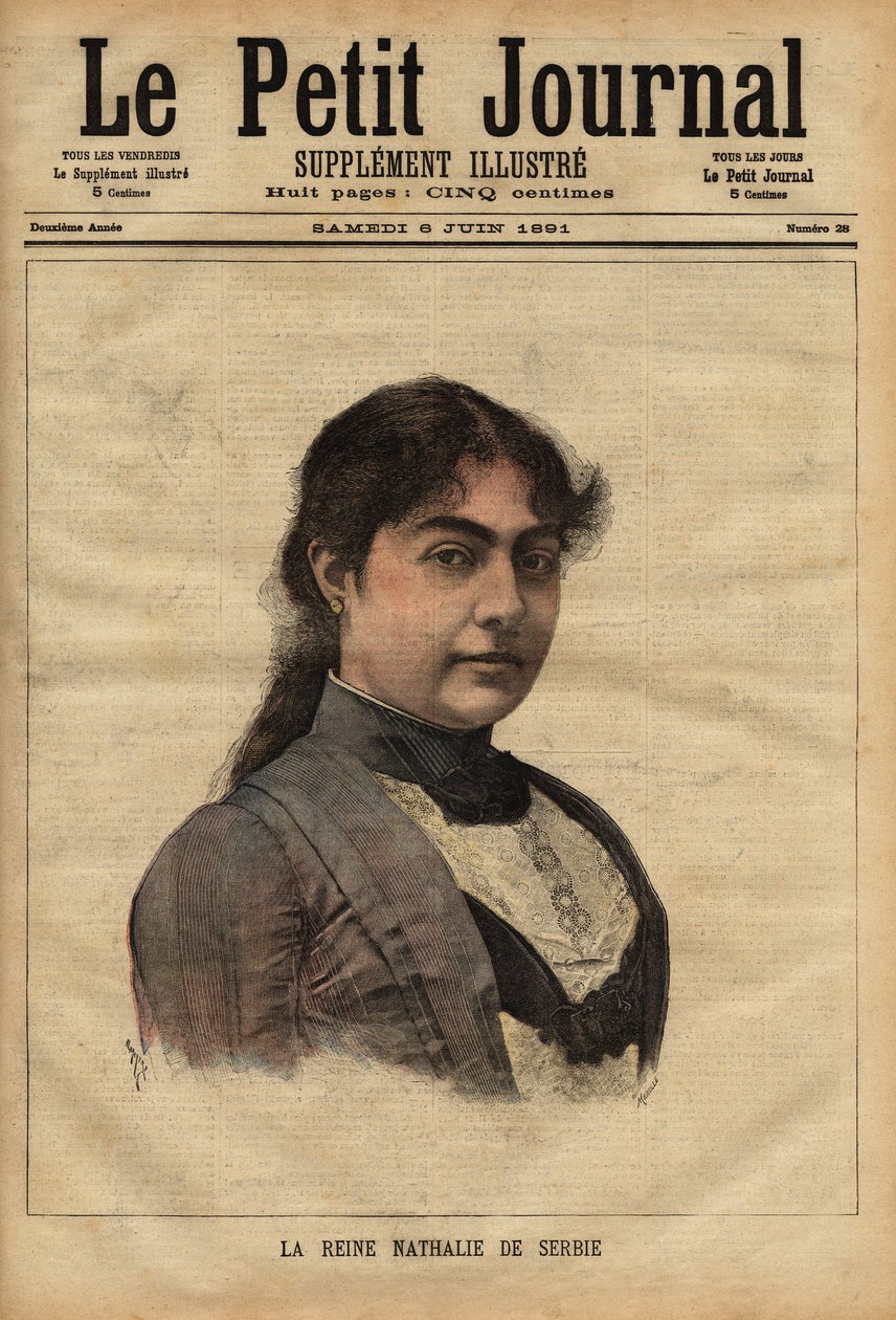 Retrato da Rainha Nathalie da Sérvia de Unknown artist