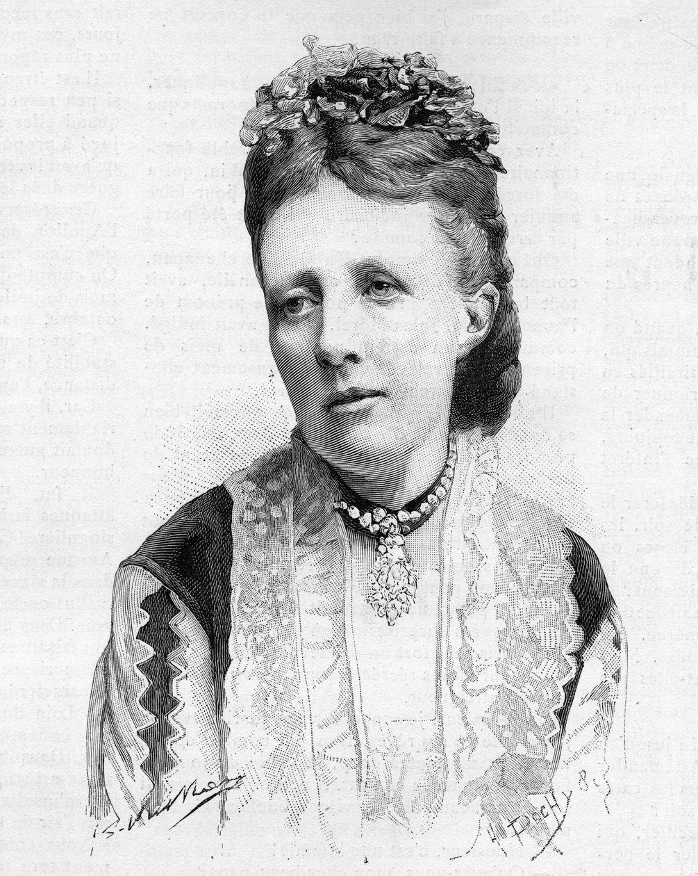 Retrato da Rainha Sophie da Suécia e Noruega em 1888. de Unknown artist