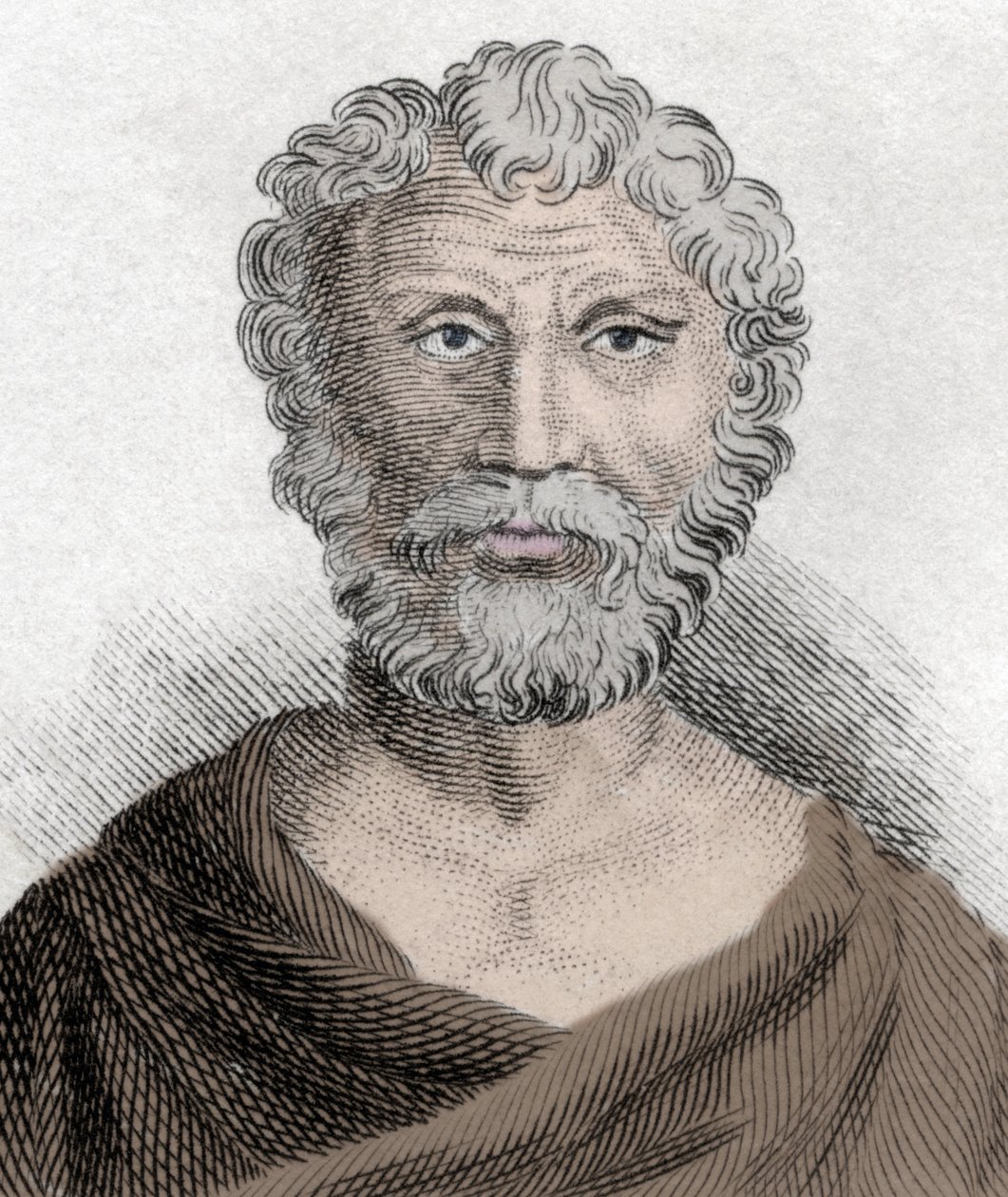 Retrato de Quintus Junius Rusticus (cerca de 100-around 170), filósofo estoicista. Gravura do século XIX. de Unknown artist