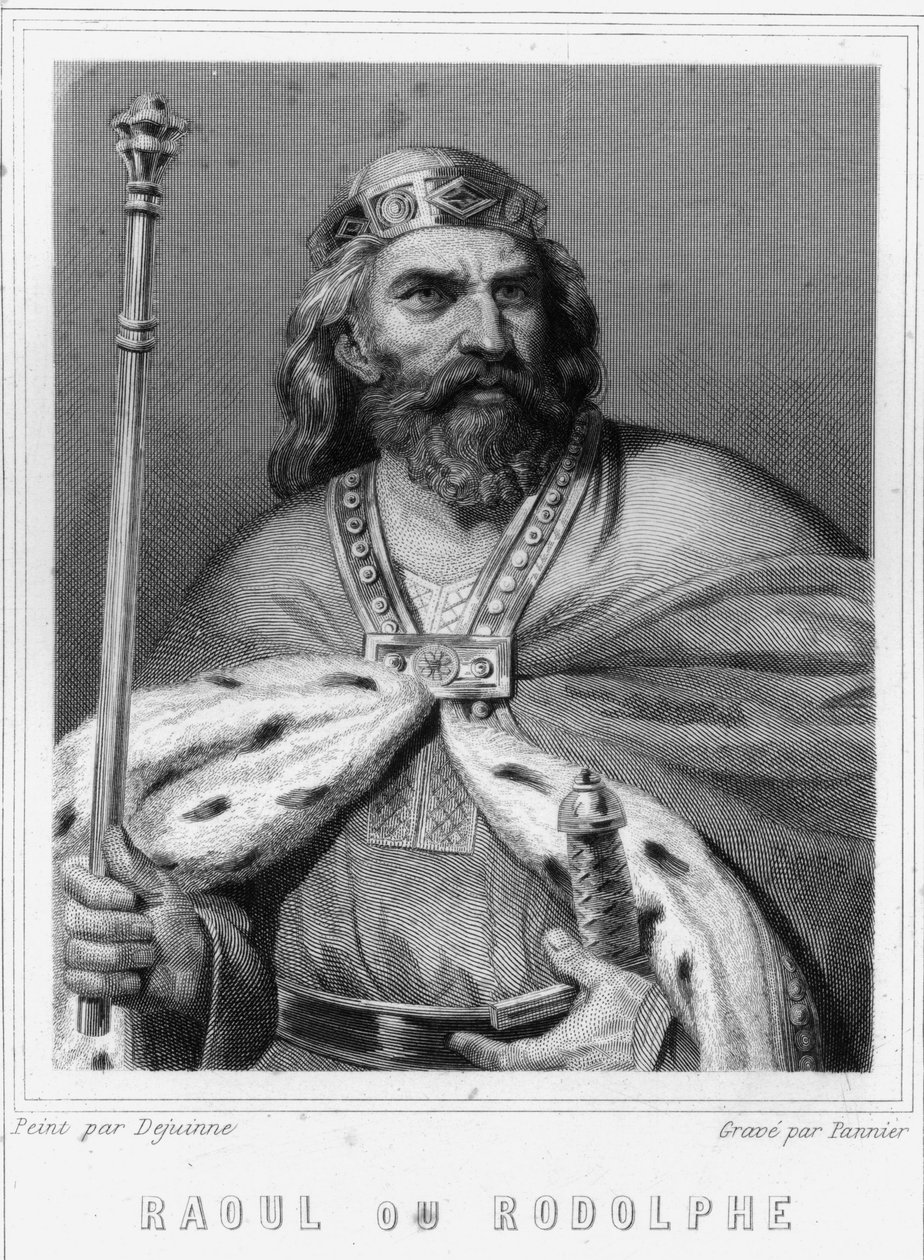 Retrato de Raoul ou Rodolphe de Borgonha (? - 936), Duque de Borgonha e Rei de França - em "Histoire des Français" de Lavallée, gravura, sd. de Unknown artist