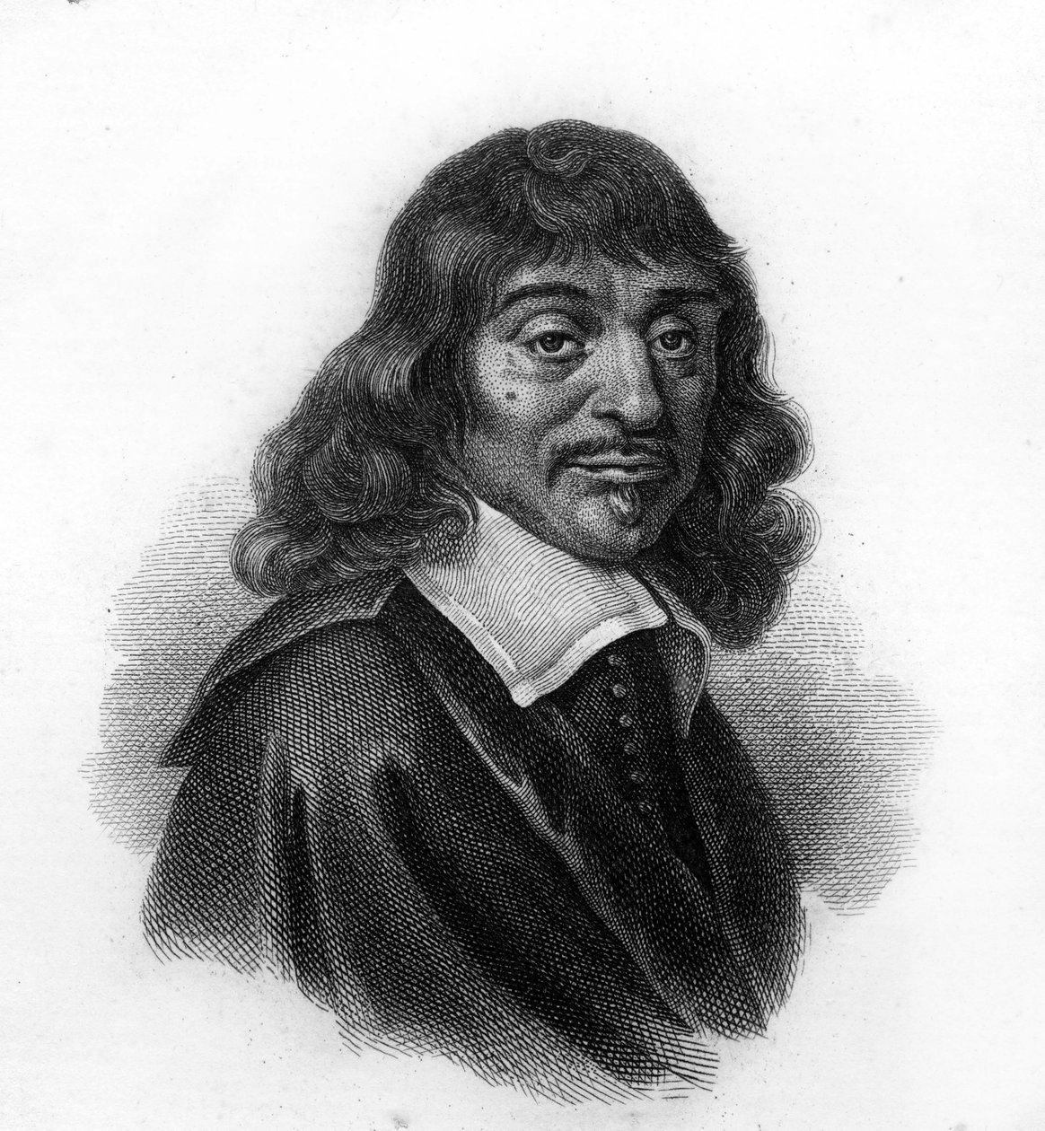 Retrato de René Descartes, gravura do século XIX de Unknown artist