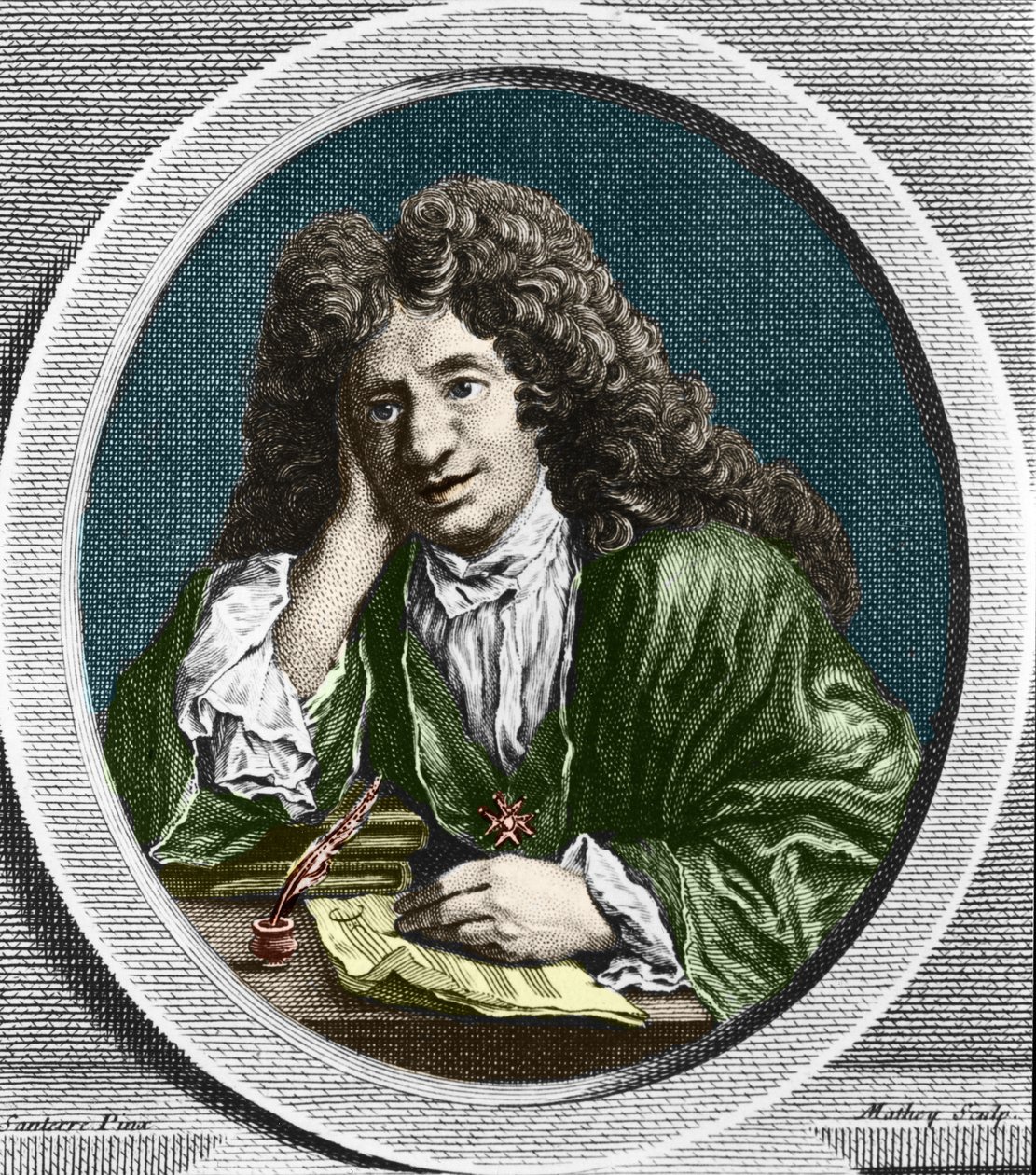 Retrato de Richard Delalande, superintendente da Música do Rei; b. 15 Dez. 1657 em Paris; d. 18 Jan. 1726. de Unknown artist