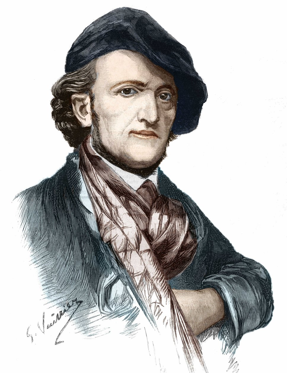 Retrato de Richard Wagner (1813-1883), compositor e dramaturgo alemão. de Unknown artist