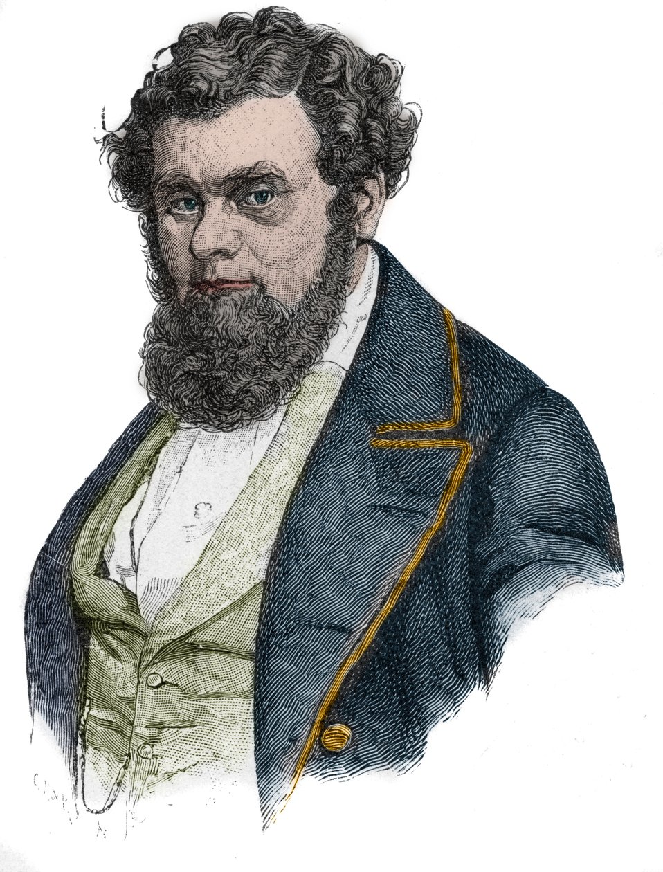 Retrato de Robert Blum (1807-1848), um político, jornalista, editor e poeta alemão - Robert Blum político alemão. de Unknown artist