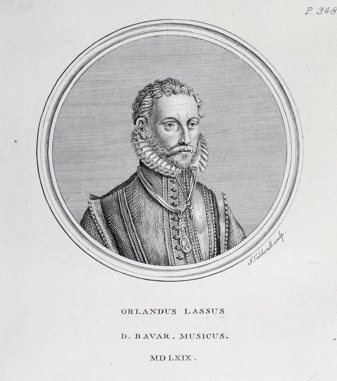 Retrato de Roland de Lassus (Orlando di Lasso) (gravura de Unknown artist