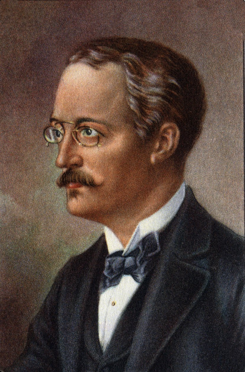 Retrato de Rudolf Diesel, engenheiro alemão, século XX (cromo) de Unknown Artist