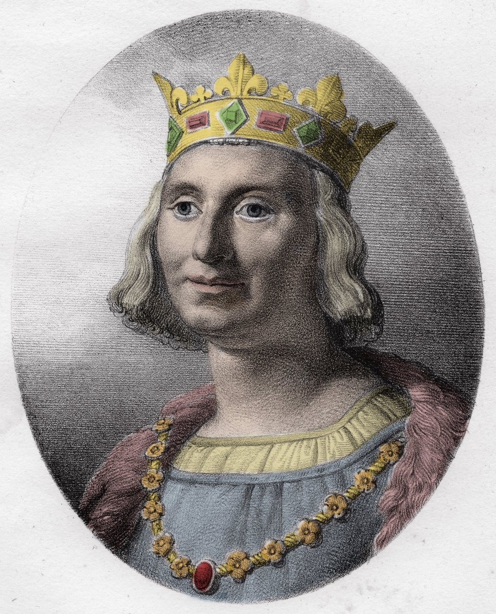 Retrato de Saint Louis (Saint-Louis, Louis IX (1214-1270) - Saint Louis IX (1214-70) rei da França - de Unknown artist
