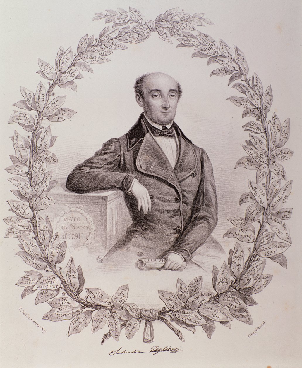 Retrato de Salvatore Taglioni (gravura de Unknown artist