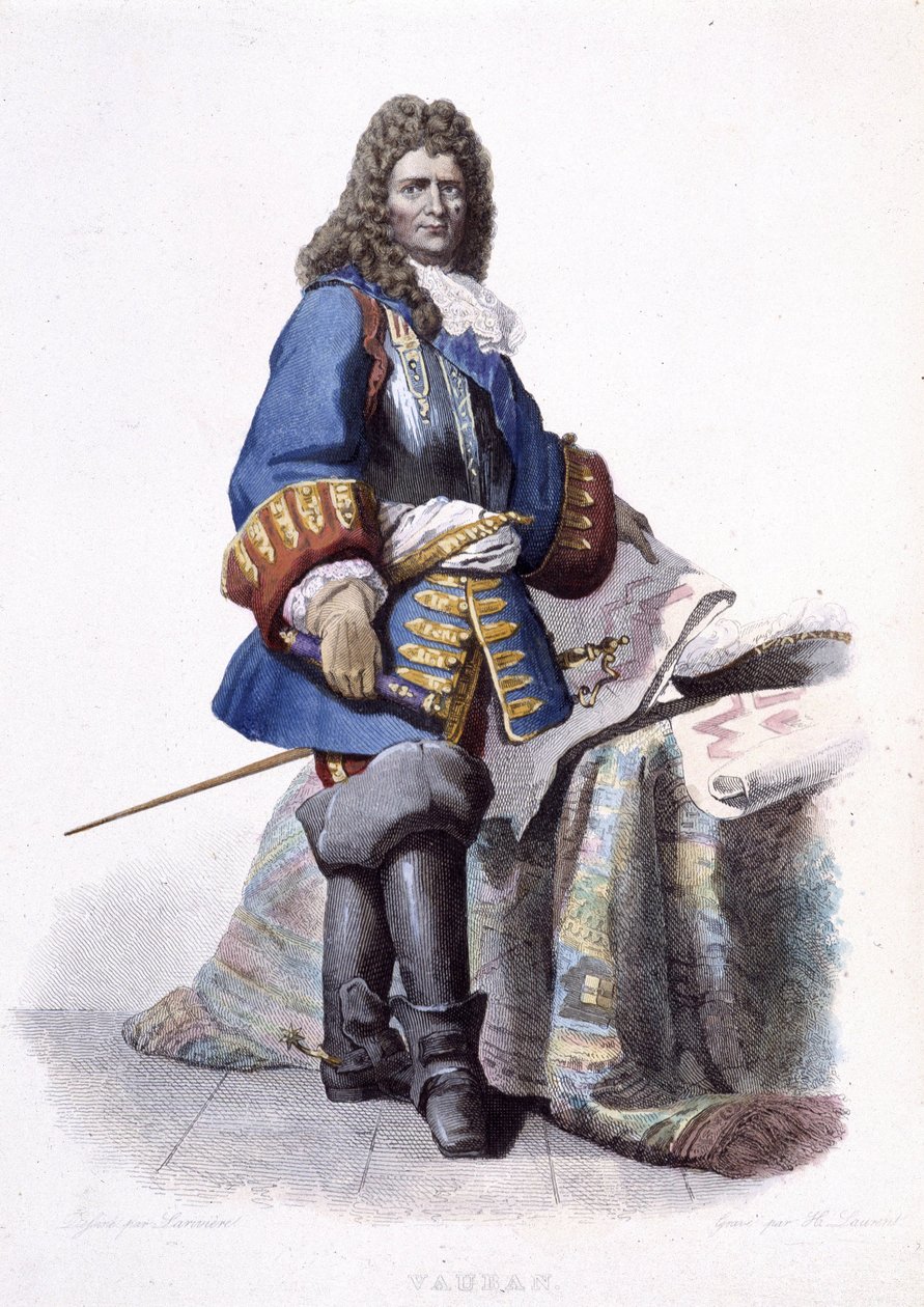 Retrato de Sébastien Le Prestre de Vauban, marechal da França e engenheiro militar (1633-1707). - em "O Plutarco Francês". de Unknown artist