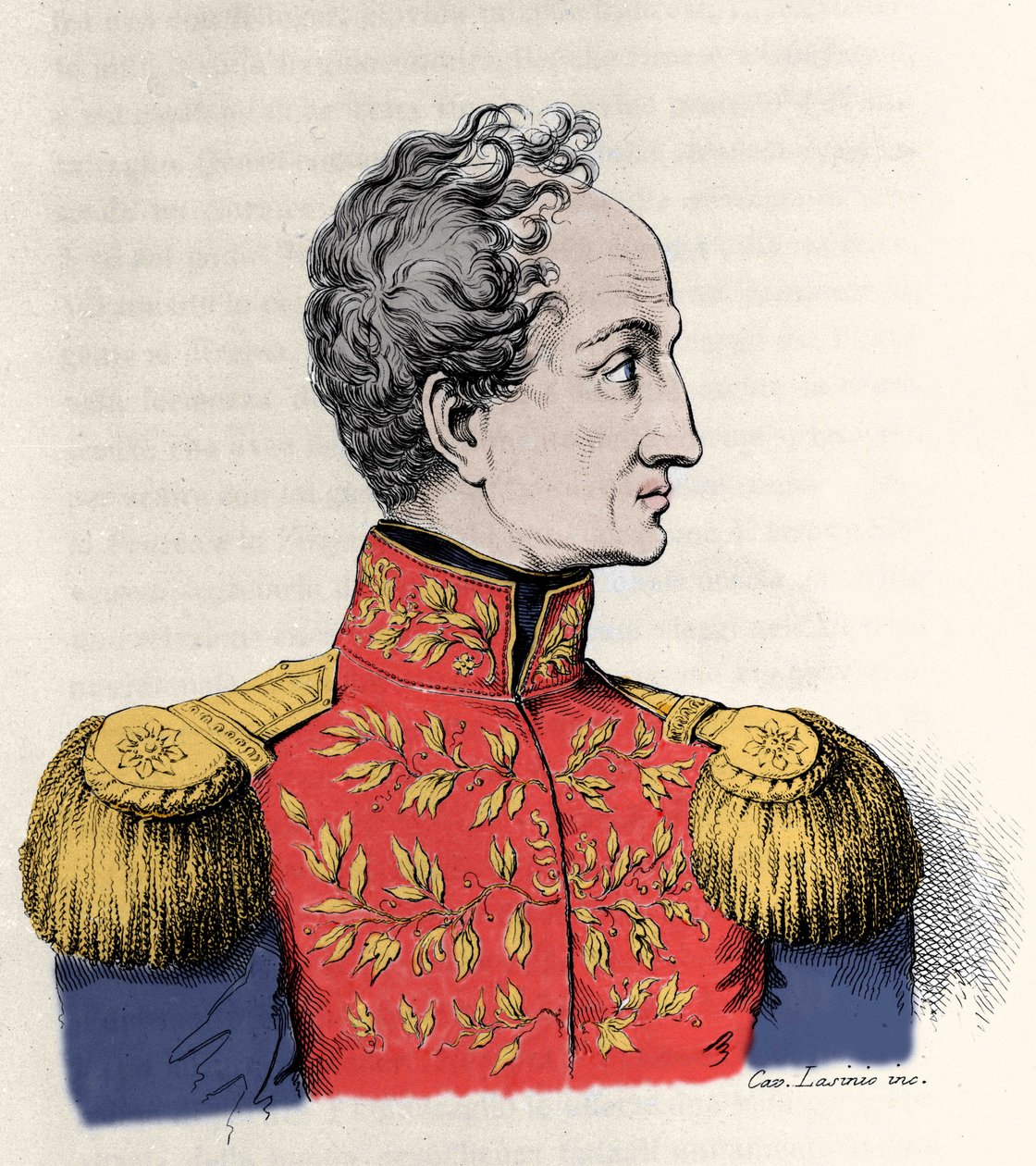 Retrato de Simon Bolívar (1783-1830), general e estadista sul-americano. de Unknown artist