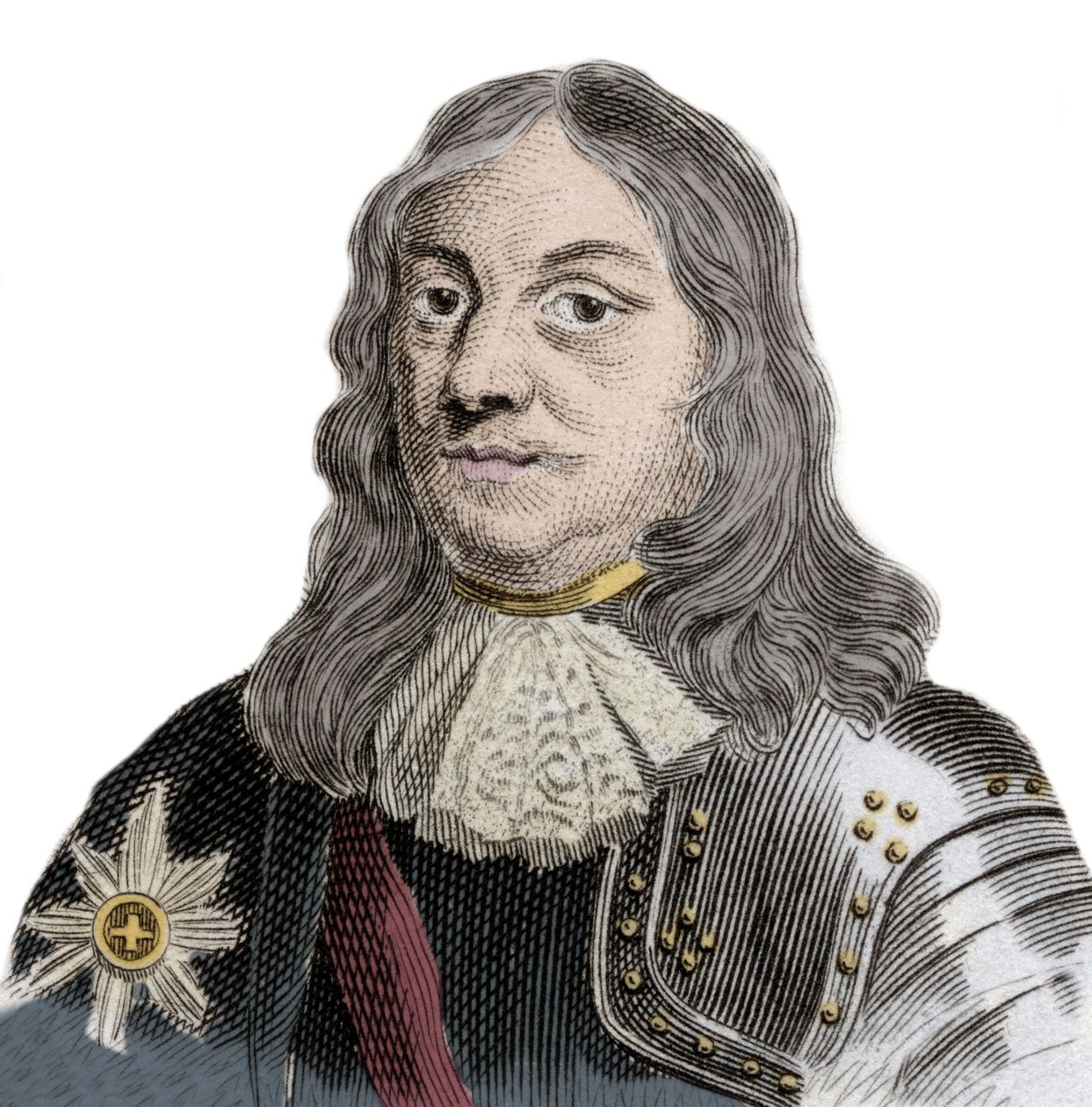 Retrato de Sir Martinus Cornelis van Tromp (1629-1691), oficial naval holandês e comandante-chefe da frota real holandesa e dinamarquesa. Gravura do século XIX. de Unknown artist