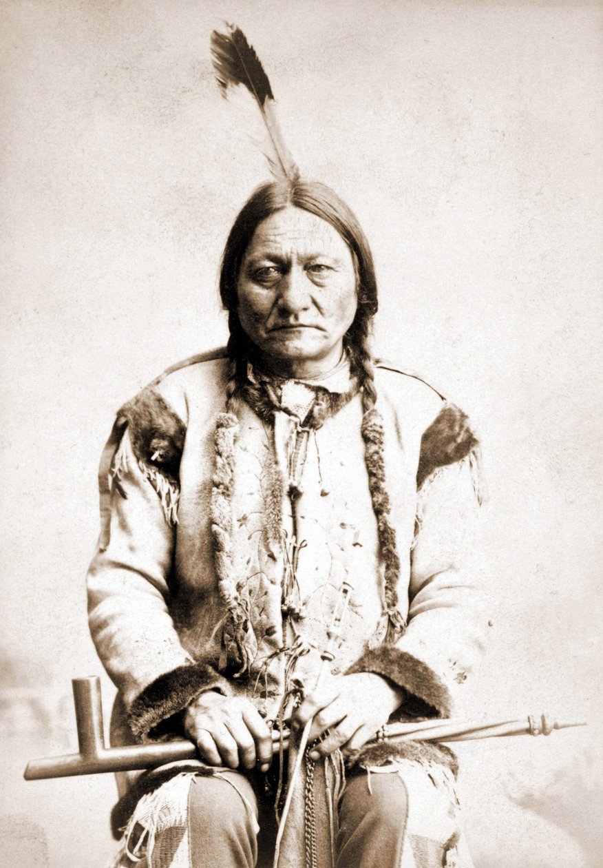 Retrato de Sitting Bull, chefe índio, cerca de 1886 de Unknown artist