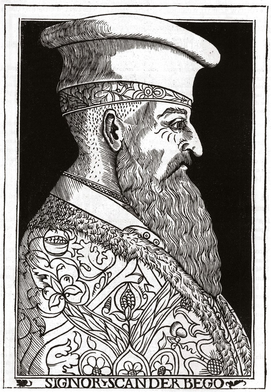 Retrato de Skanderbeg (ou Scanderbeg) (1403 - 1468), homem de guerra albanês. de Unknown artist