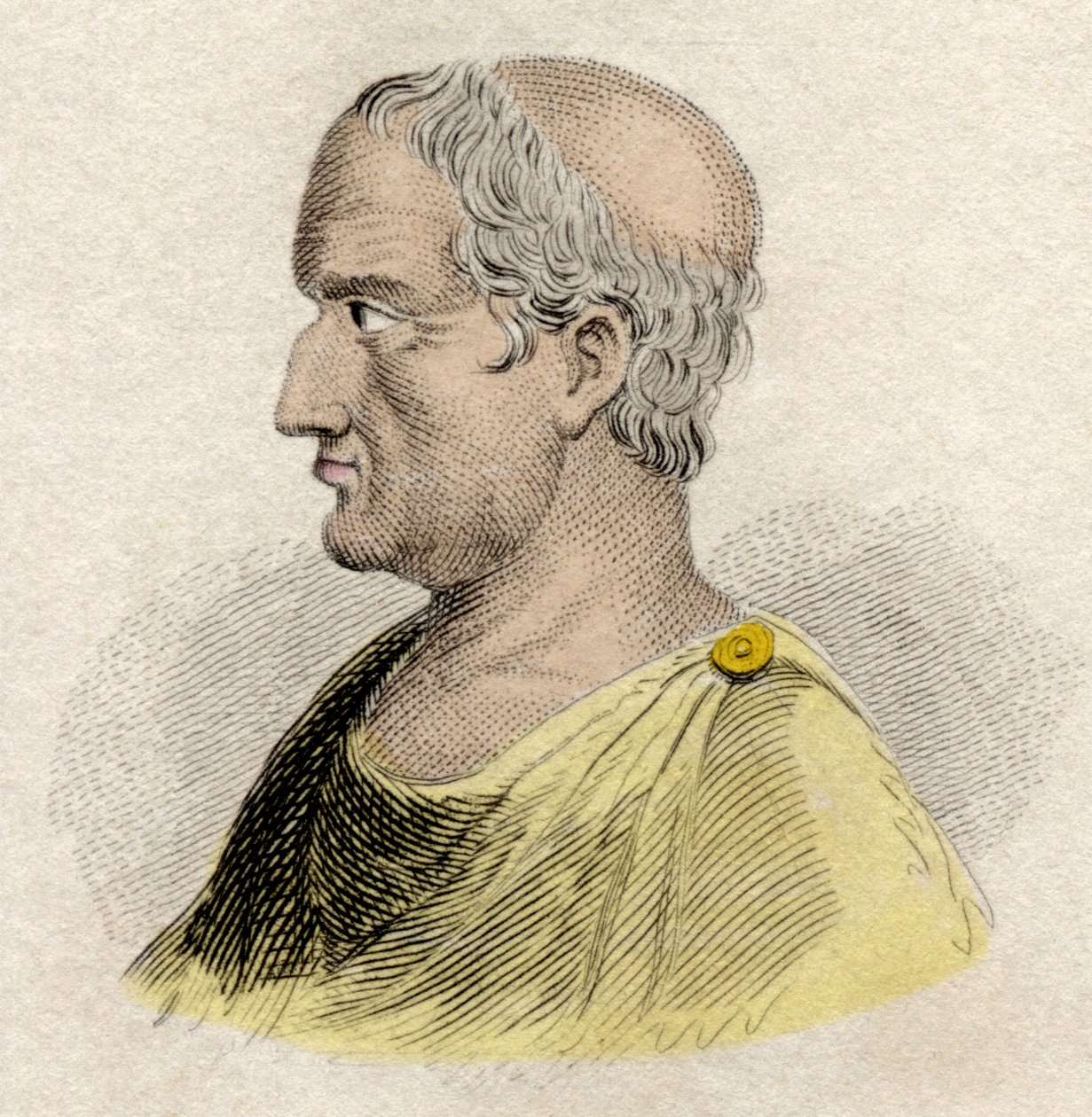Retrato de Sólon, legislador e poeta de Atenes (ca. 640-ca. 588 a.C.)". Gravura do século XIX. de Unknown artist