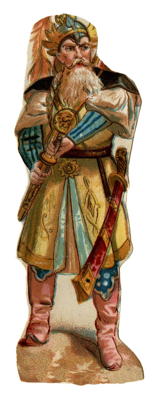 Retrato de Tamerlan (1336-1405) (ou Timur Lang, "Timur the lame"). Cromolitografia, final do século XIX. de Unknown artist