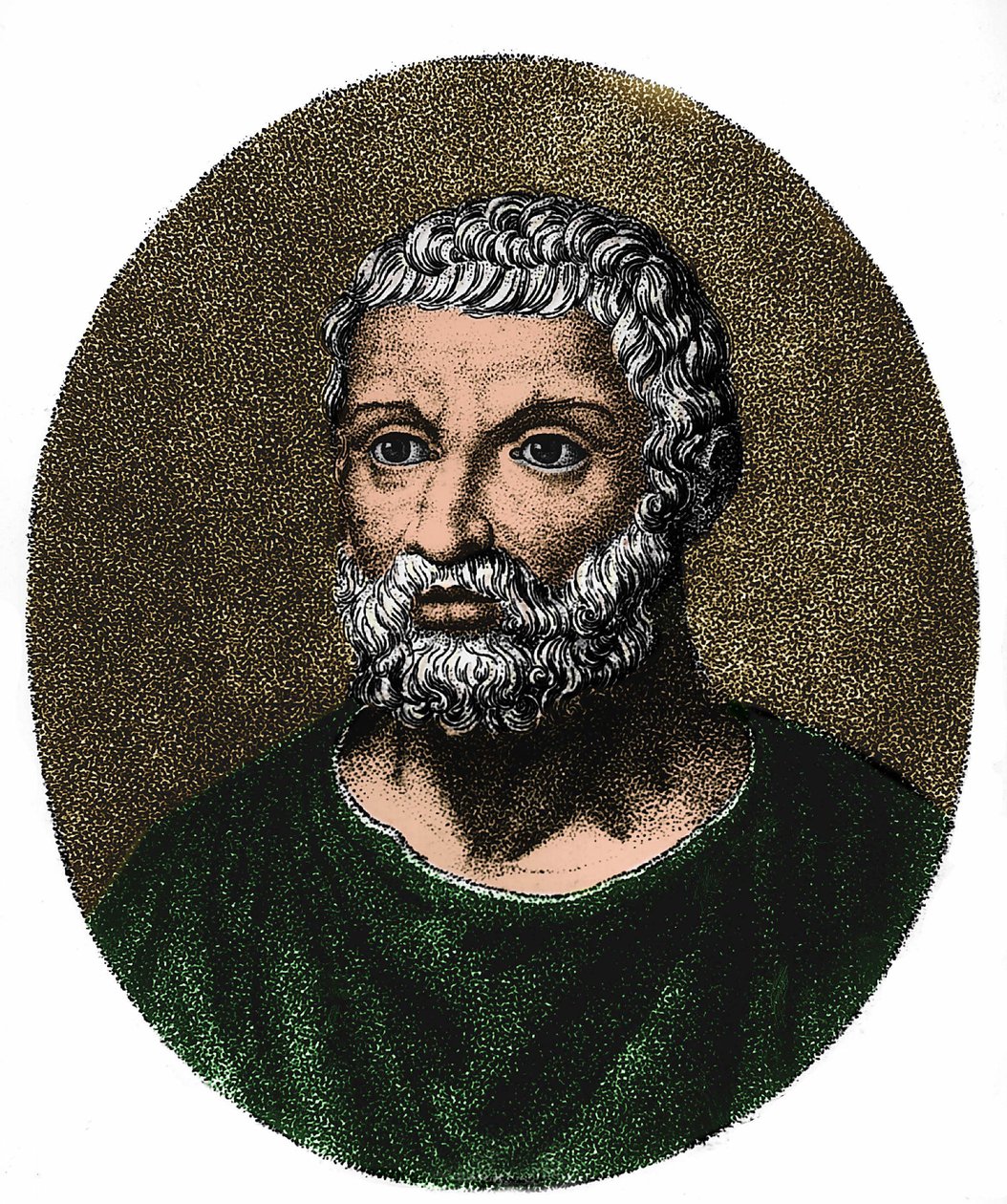 Retrato de Thales de Milet (em gr. Thales) v. -625 - v. -546 de Unknown artist