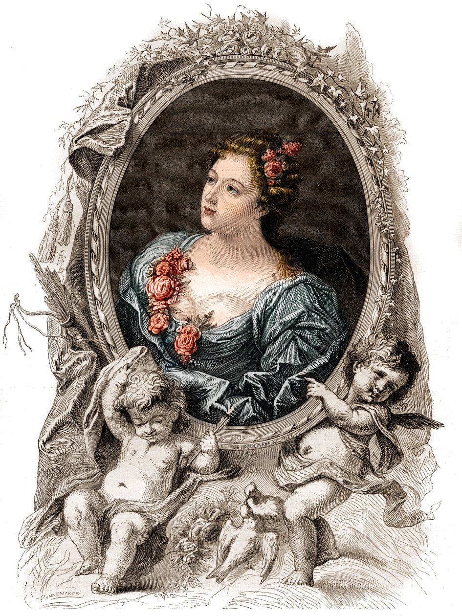 Retrato de Theophano ou Theophanie (Theophanu ou Teofania) Imperatriz Bizantina do século X. Gravura do século XIX. de Unknown artist