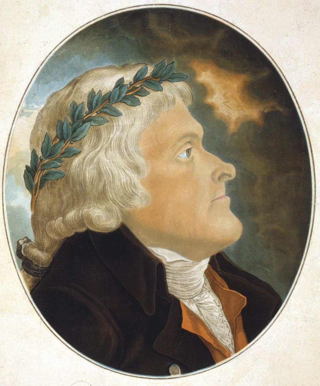 Retrato de Thomas Jefferson (1743 - 1826) escritor político e estadista americano desenhado pelo seu amigo Tadée Kosciusko e gravado pelo Sr. Sokolnicki. Gravura sd. Século XIX. de Unknown artist