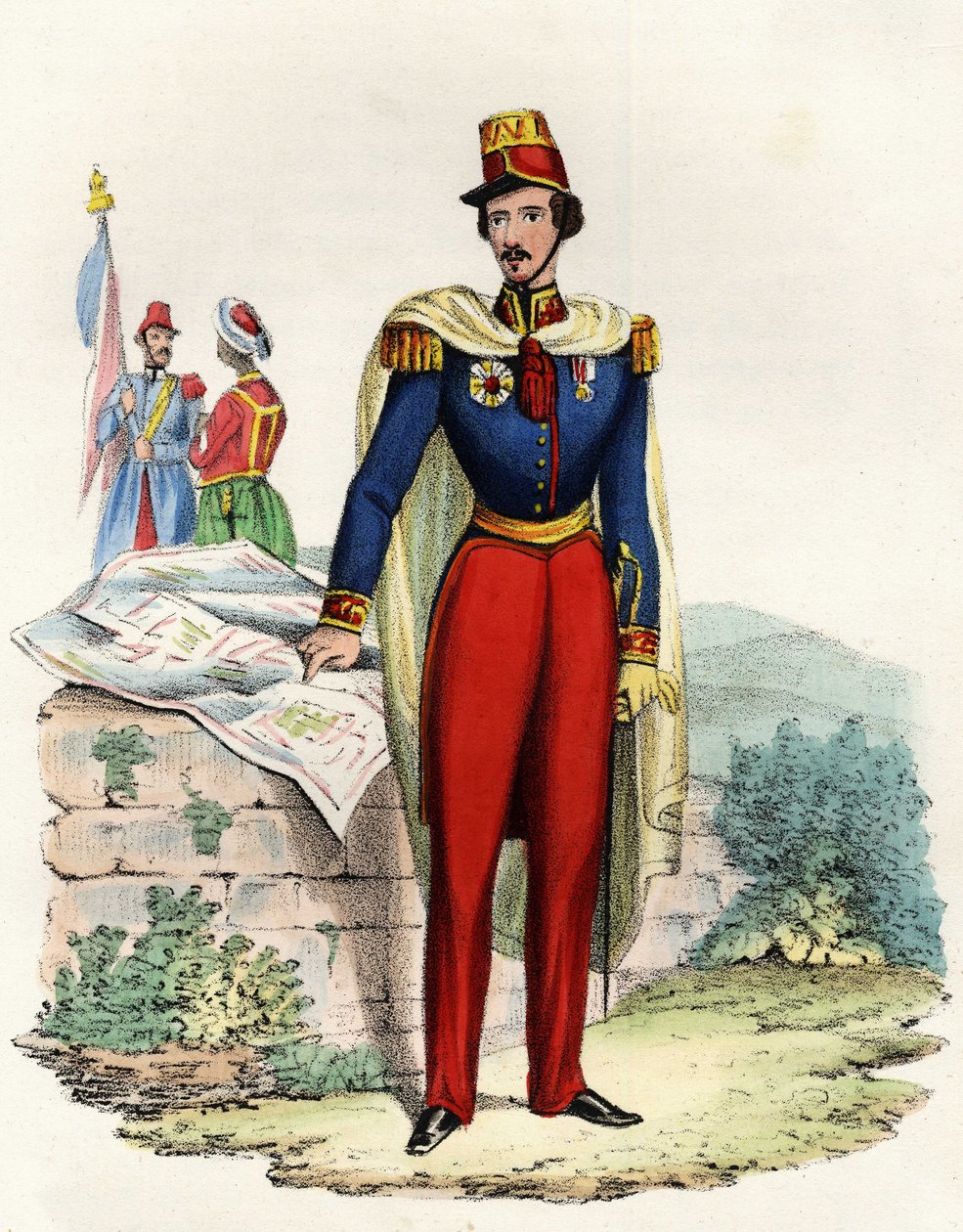 Retrato de Thomas Robert Bugeaud (1784-1849), Duque de Isly, Marechal da França. Em "Storia d