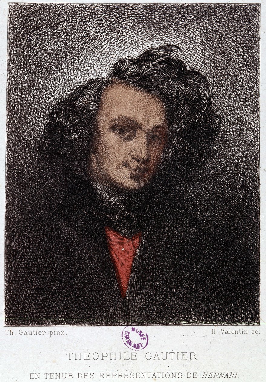 Retrato de Théophile Gautier em Hernani por Victor Hugo. Século XIX. de Unknown artist