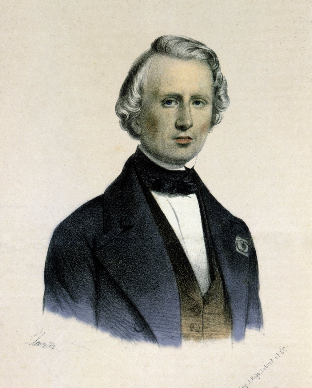 Retrato de Urbain Jean Joseph Le Verrier ou (Leverrier), matemático e astrônomo francês (1811-1877). Ele é o primeiro observador do planeta Netuno. de Unknown artist