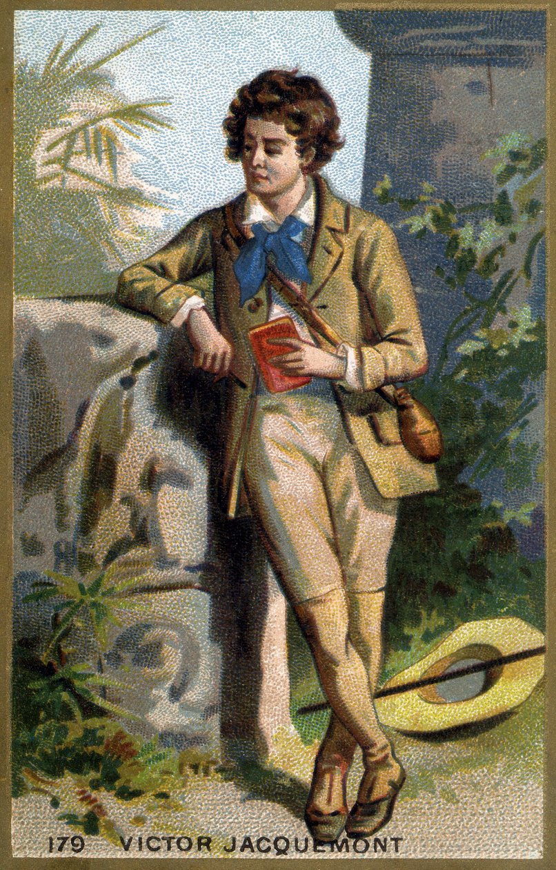 Retrato de Victor Jacquemont (1801 - 1832), botânico e viajante francês. Cromolitografia do século XIX. de Unknown artist