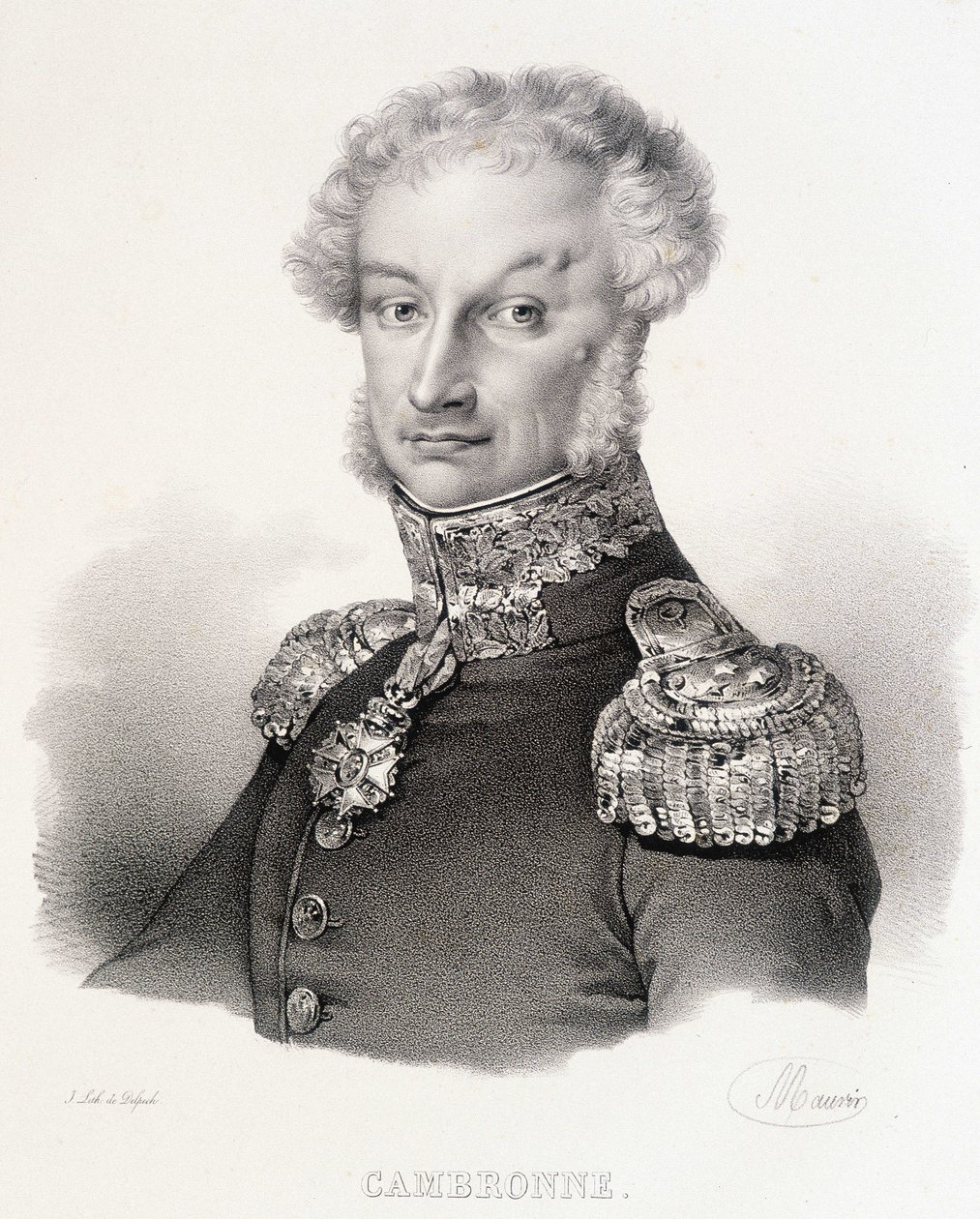 Retrato do Visconde Pierre Jacques Etienne Cambronne, General francês (1770-1842). de Unknown artist
