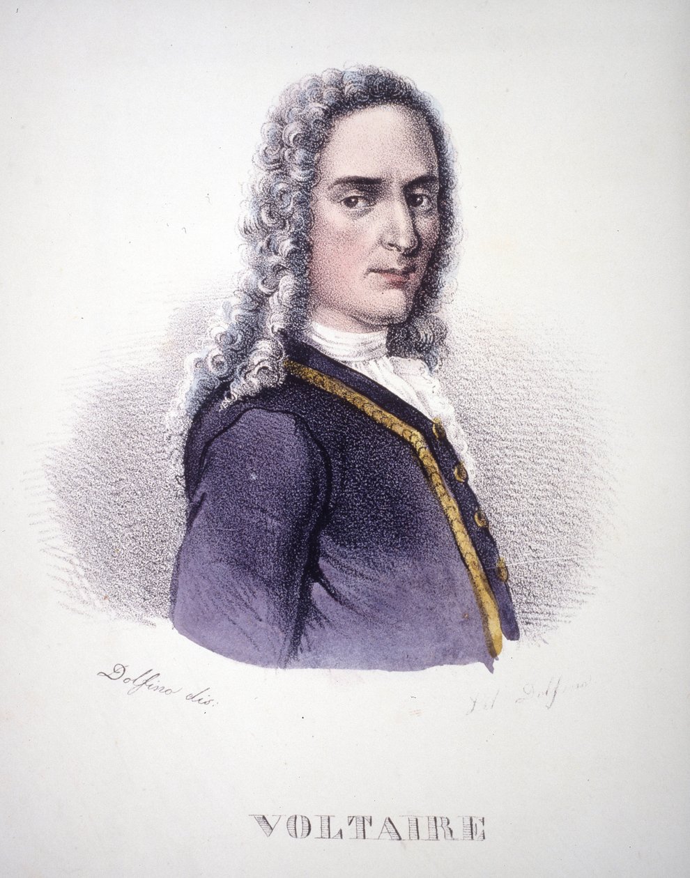 Retrato de Voltaire. Gravura do século XIX. de Unknown artist