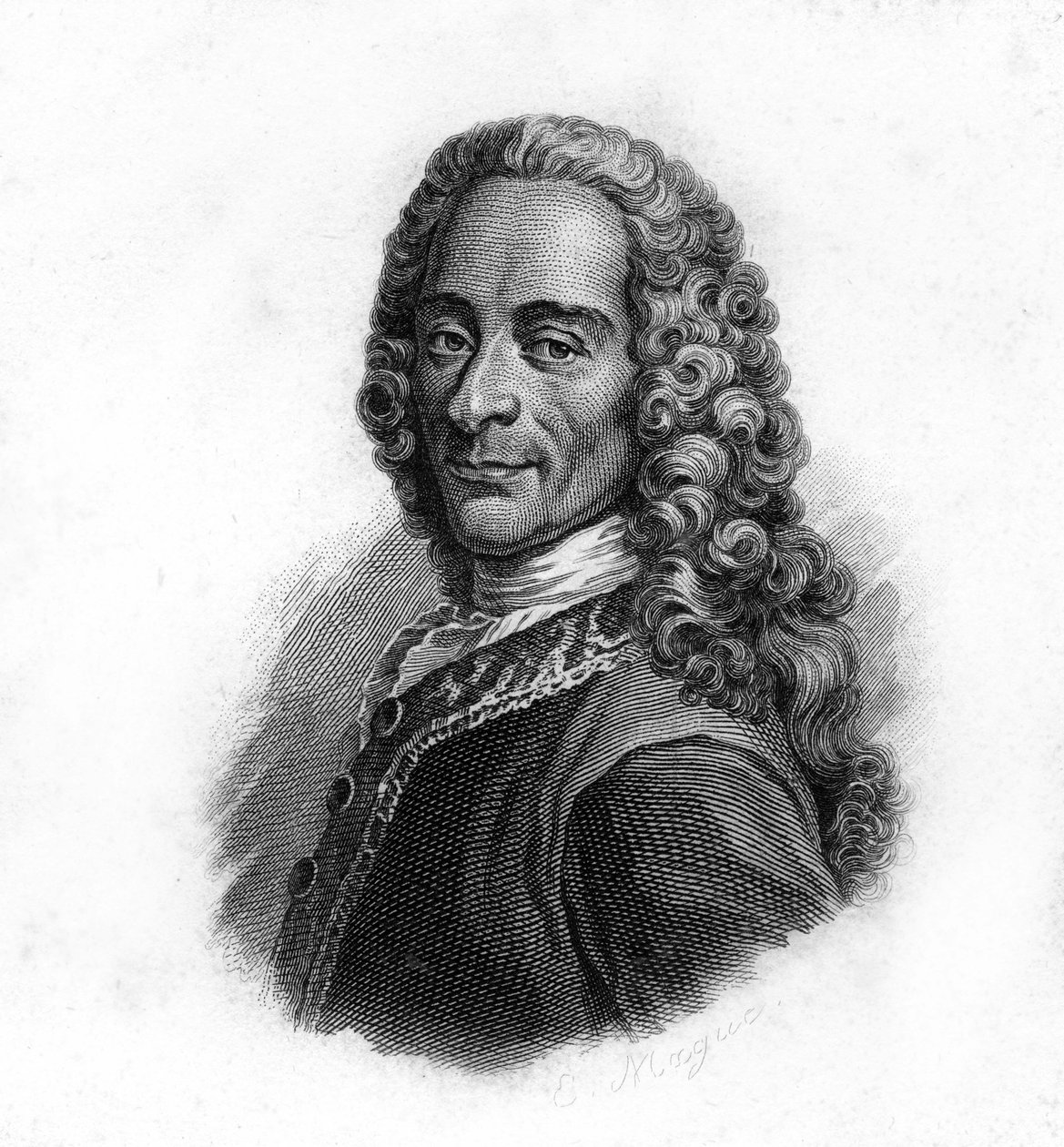Retrato de Voltaire, gravura do século XIX de Unknown artist