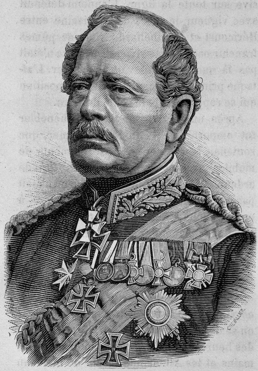 Retrato de Werder. Gravura do século XIX. de Unknown artist