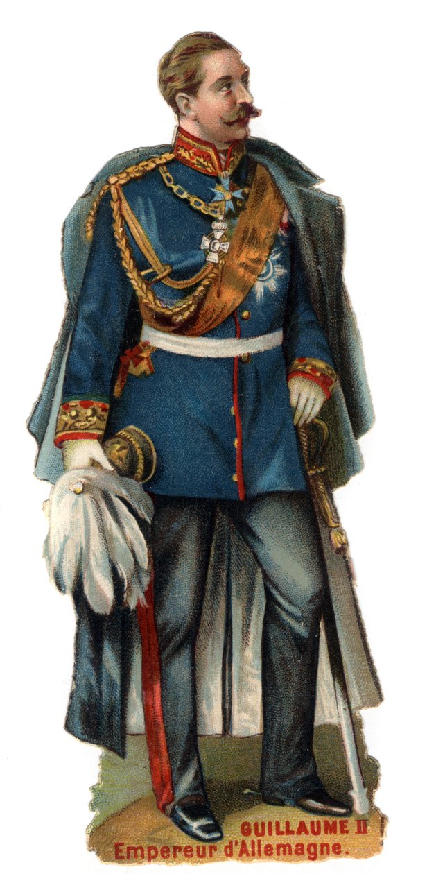 Retrato de Guilherme II Imperador da Alemanha (1859-1941). Cromolitografia tardia do século XIX. Coleção Particular de Unknown artist
