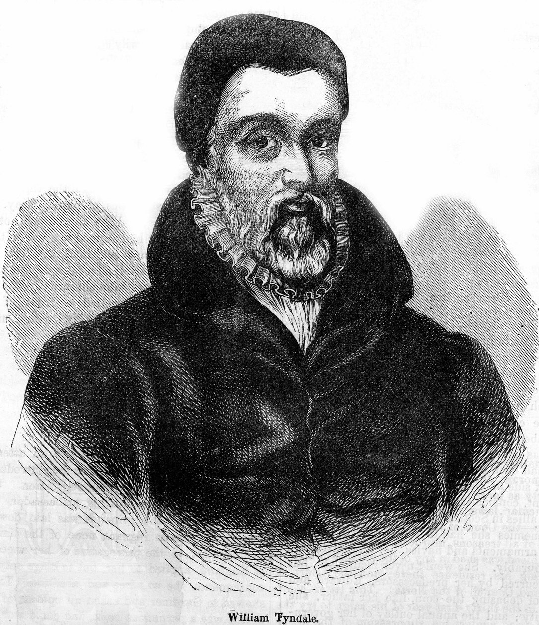 Retrato de William Tyndale (Tindale) (1494-1536), teólogo e tradutor galês. Gravura do século XIX. de Unknown artist