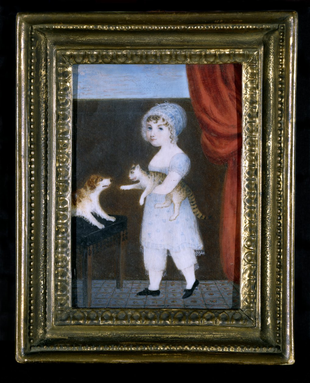 Retrato de uma menina, c.1820 (aquarela sobre marfim) de Unknown artist