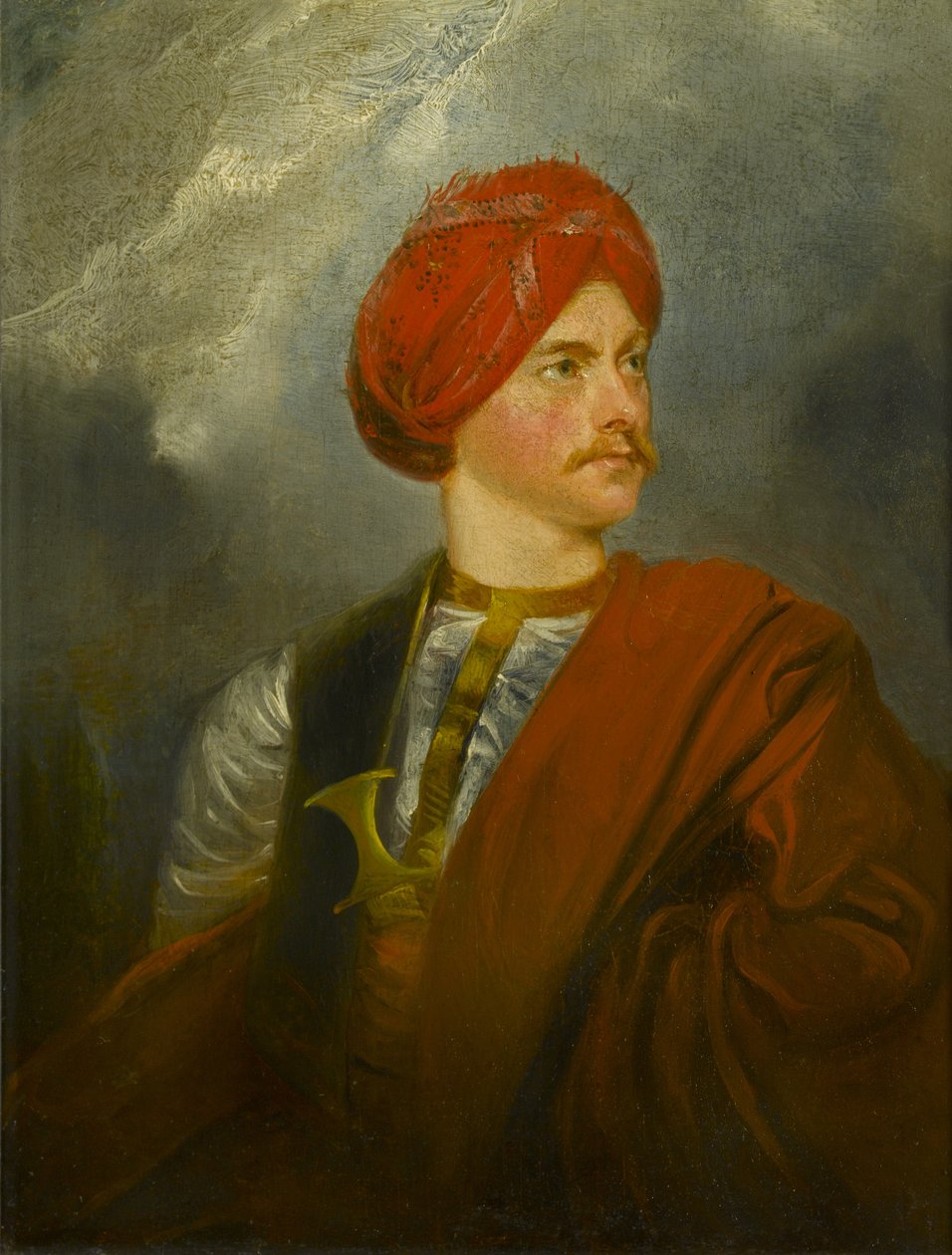 Retrato de um homem em traje oriental, c.1835-40 (óleo sobre painel) de Unknown artist