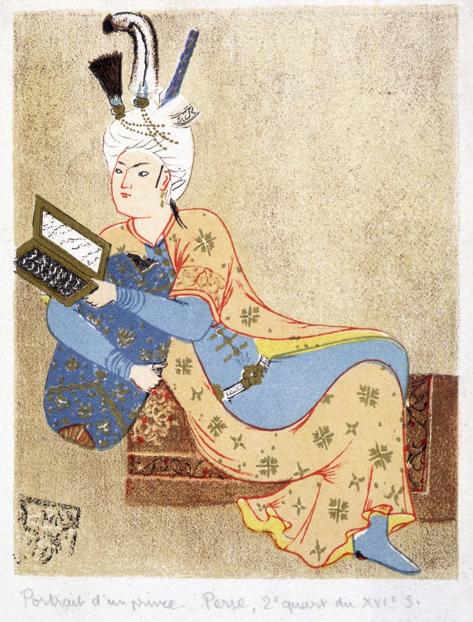 Retrato de uma leitura do príncipe persa de Unknown artist