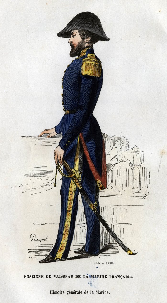 Retrato de um navio sinal da marinha francesa. in "Histoire générale de la marine" de Van Tenac de Unknown artist