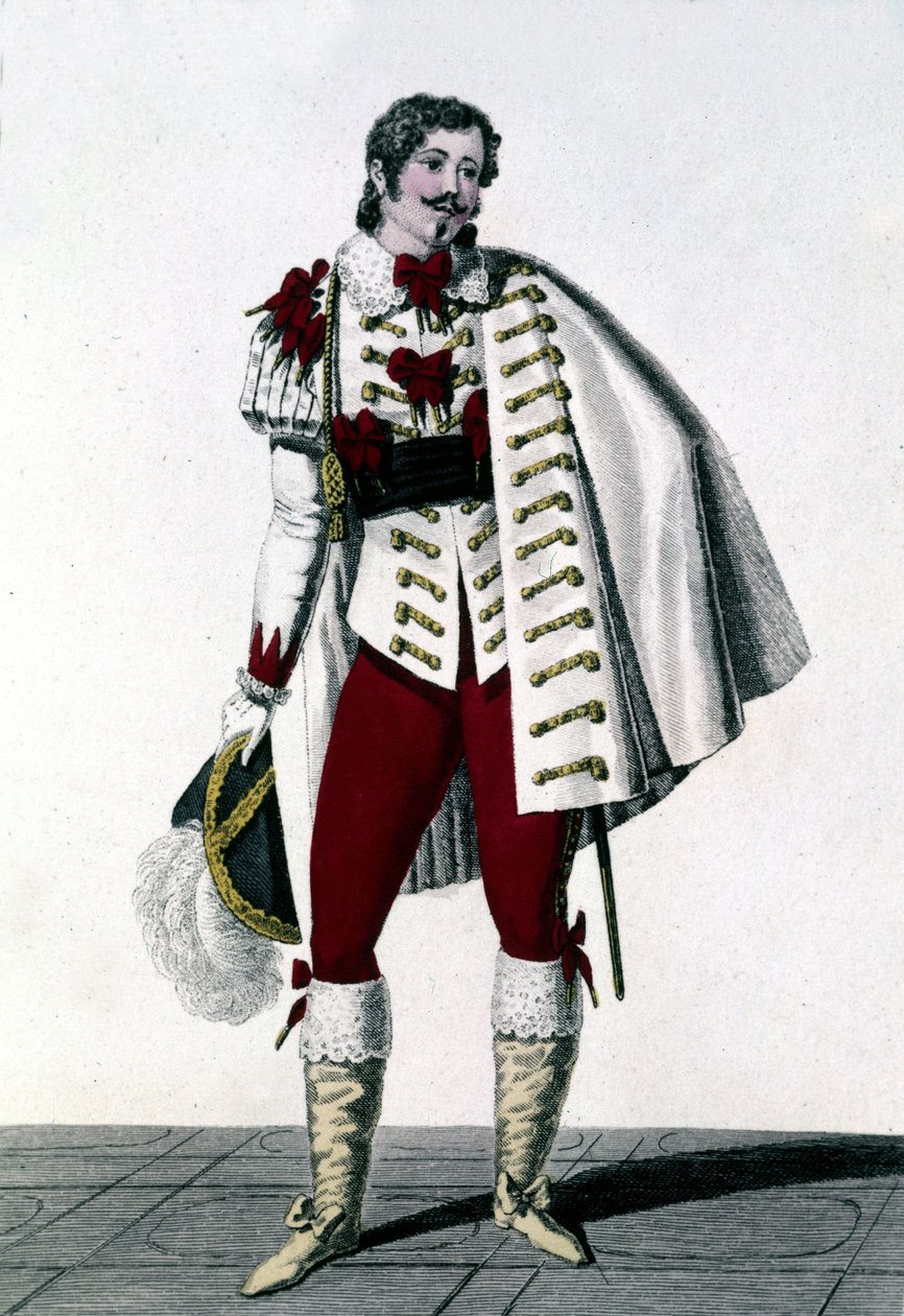 Retrato do tenor Louis Antoine Ponchard (1787 - 1866) no papel do Conde de Lisberg na "Neve" de Auber ou "O Novo Ewinard". de Unknown artist