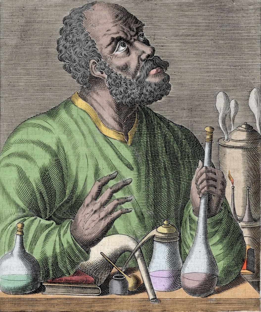 Retrato do químico árabe Geber (Jabir ibn Hayyan) Jabir ibn Hayyan (721-776). de Unknown artist