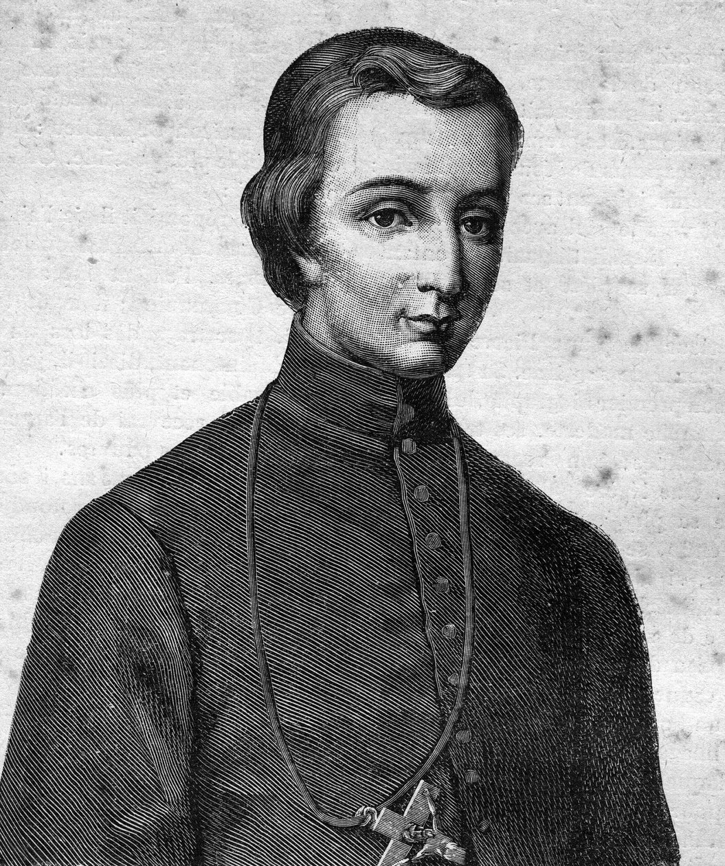 Retrato do "Beato Pierre-Louis-Marie Chanel, Marista, Primeiro Mártir da Oceania (1803 - 1841) - em "Les Contemporains", n.d. final do século XIX. de Unknown artist