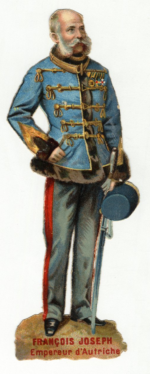 Retrato do Imperador da Áustria François José I (1830-1916) Cromolitografia do final do século XIX. Coleção Particular de Unknown artist
