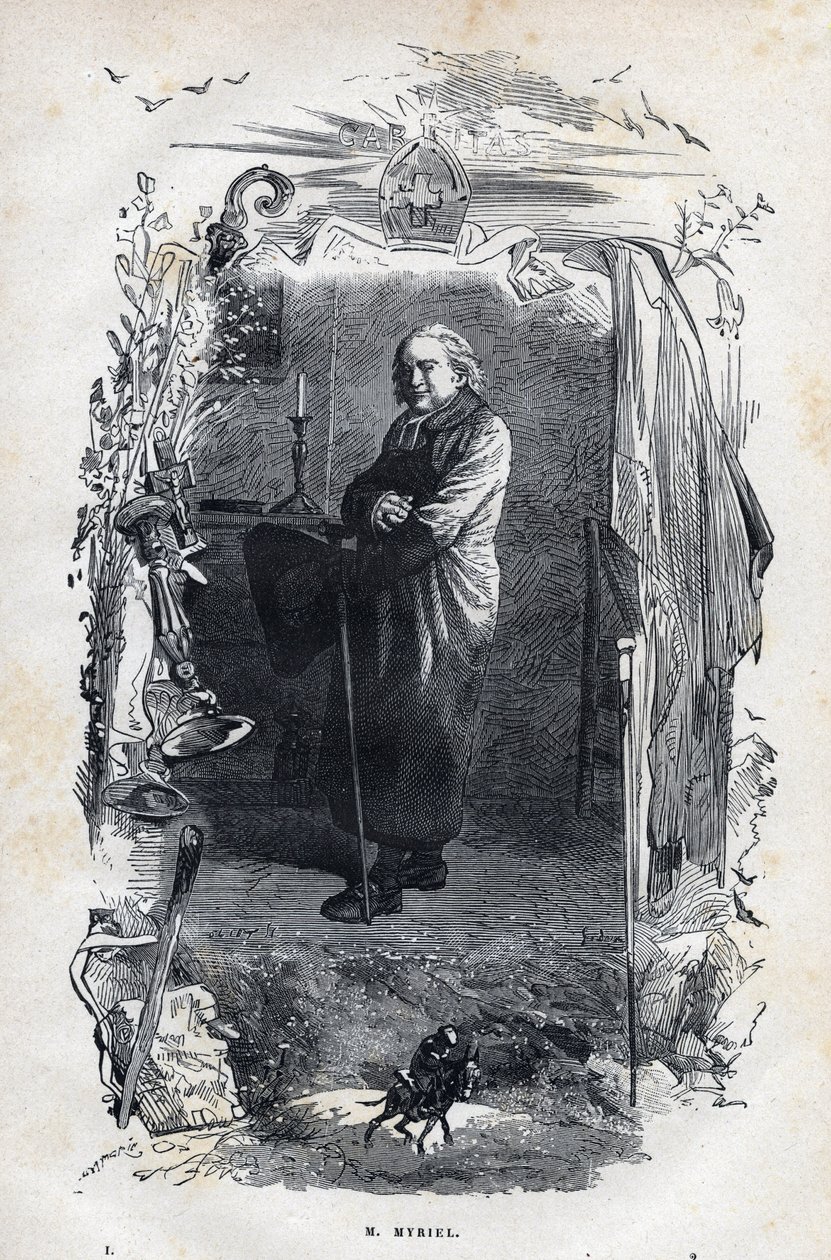 Retrato da Eveque Myriel - Ilustração de Gustave Brion (1824-1877) para "The Miserables - First Part": Fantine" de Victor Hugo (1802-1885) 1862 de Unknown artist