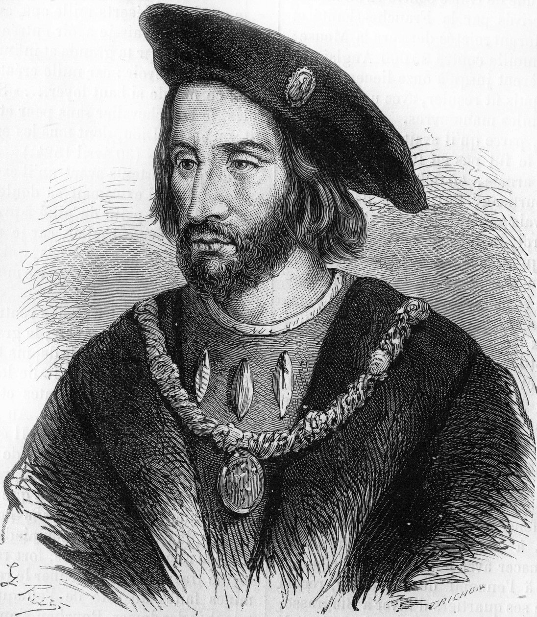 Retrato do almirante francês Bonnivet e chefe do exército de François 1 de Unknown artist
